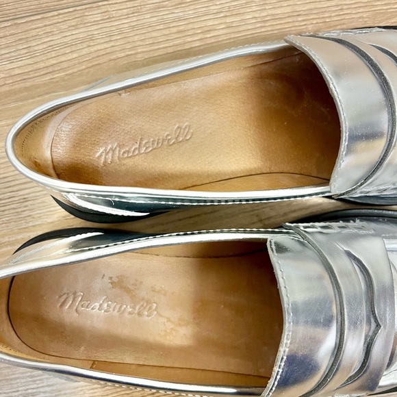 Madewell The Vernon Leather Loafer in Silver Size 9 - Picture 7 of 9